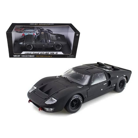 Shelby Collectibles 1966 Ford GT-40 GT40 MK 2 Matt Black 1-18 Diecast Car Model SC412M-BK